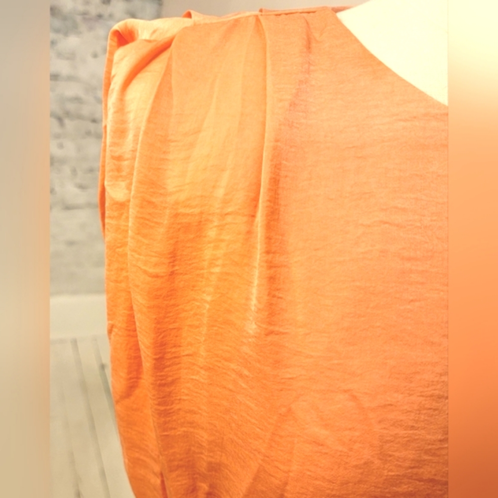 Mustard Seed NWT Padded Sleeve Mini Dress in Mango - Picture 3 of 5